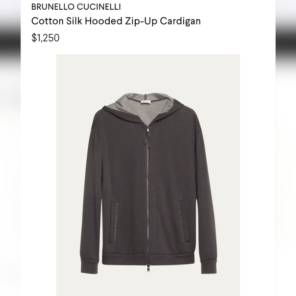 Brunello Cucinelli Cotton Silk Zip up Cardigan - Picture 2 of 7